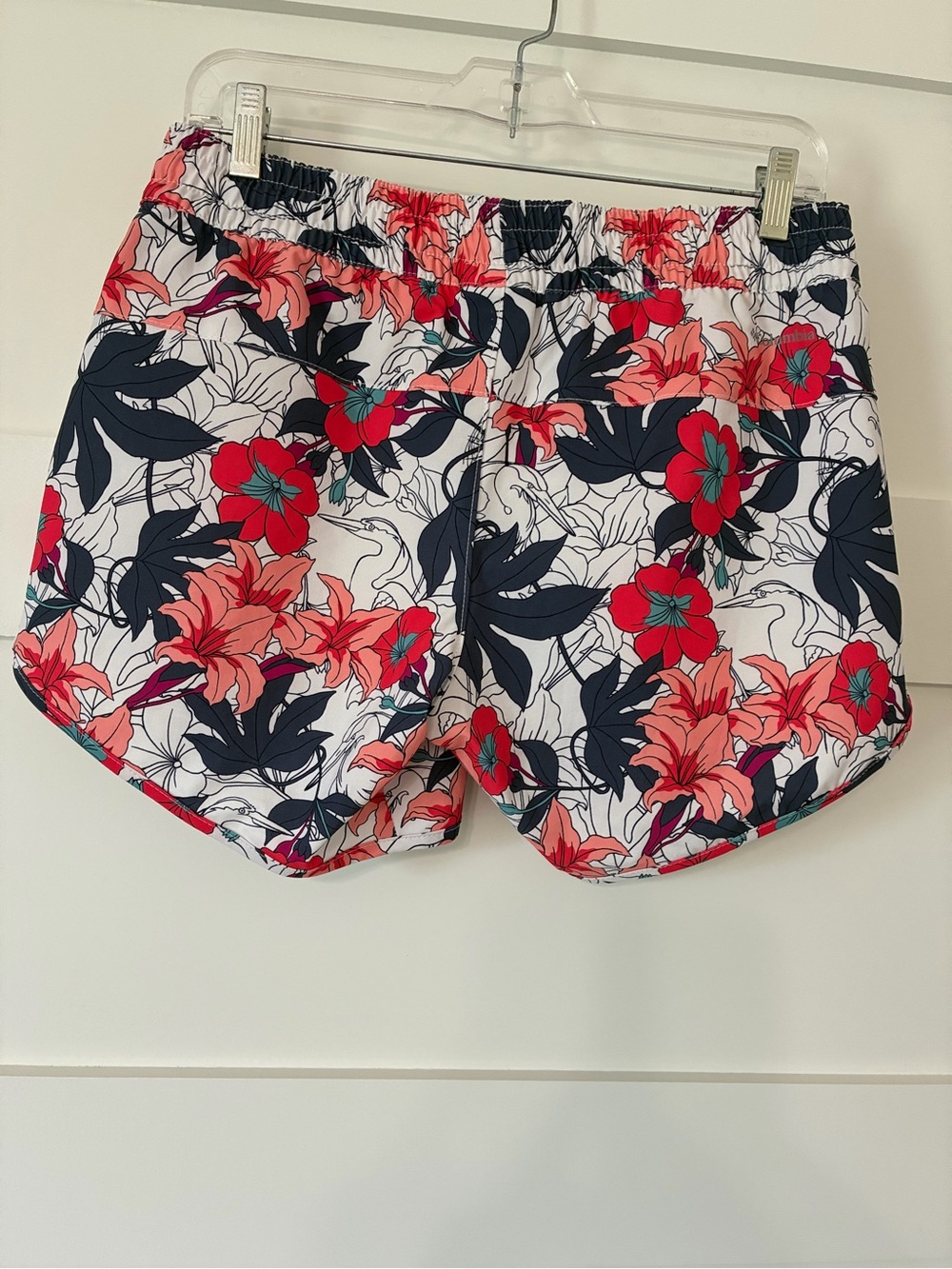 Columbia Floral Drawstring Women’s Shorts - Coral & Navy